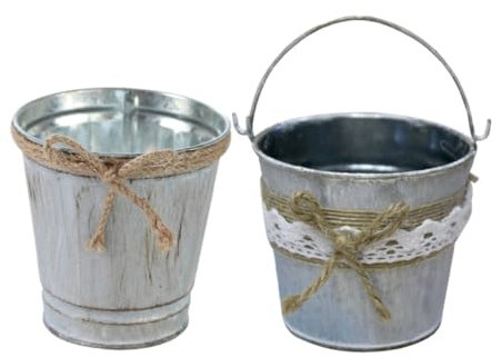 MAGICLULU 3 Series Maceta De Hojalata Retro Interior Decoración del Hogar De La Vendimia Aluminio Baldes Fiesta Macetas De Flores De Metal Bote De Flores De Metal Planchar 2 Piezas X 3