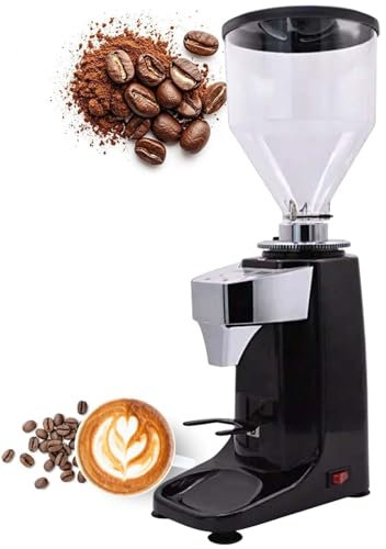 vnmudzeo Molinillo De Café EléCtrico, Disco De Molienda De Acero Inoxidable, Molinillo Profesional De Café Expreso De 1,5 L, Grosor Ajustable De 19 Mm,Black