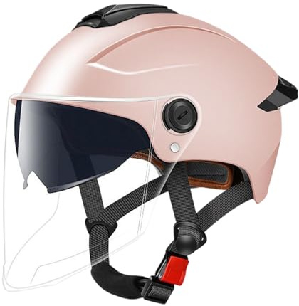 Jethelm mit Doppelvisier, Roller Helm mit Sonnenblende Vintage Motorradhelm Mopedhelm Scooter Helm Sonnenschutzhelme Für Herren Und Damen, 32x24cm