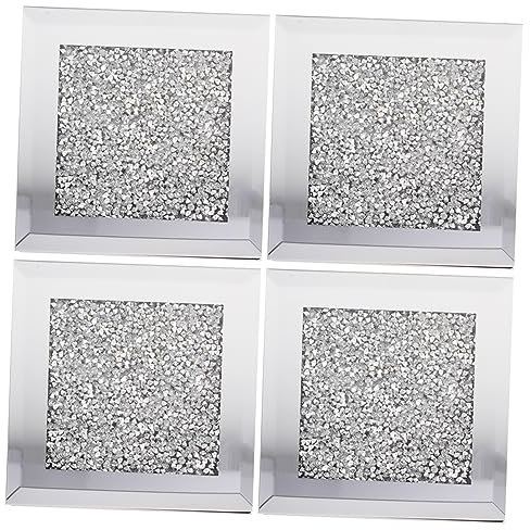 Sosoport 4piezas Posavasos De Vidrio para Bebidas Cojín para Tazas De Té Posavasos Hogar Diseño Creativo Material De Vidrio para Bar o Restaurante Protección De Superficies