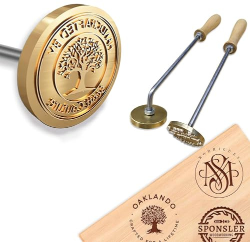 Personalisiertes Brandeisen für Holz, benutzerdefiniertes Logo Brandeisen, langlebige benutzerdefinierte Logo Metalleisen für Holz brennen Stempel Leder Fleisch (Stil 1)
