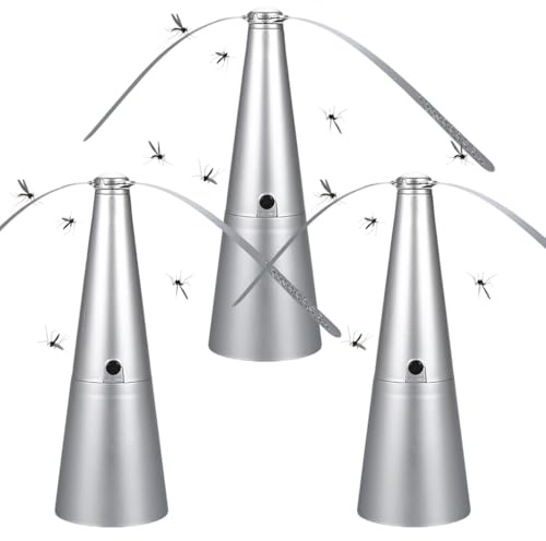 Fly Fans for Tables, Portable Fly Fan with Soft HolographicBlade, Electric Table Spinner Keep Flys Away from Your Food, Fly Repellent Fan for Outdoor Indoors Picnics (3PCS)