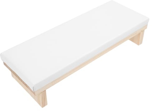 IWOWHERO Nagel Armauflage Handkissen aus Holz Nagelkunst Handstütze Maniküre Handauflage Komfortable Nagelkunst Armlehne für Nagelsalon und Zuhause Weiß Niedrig