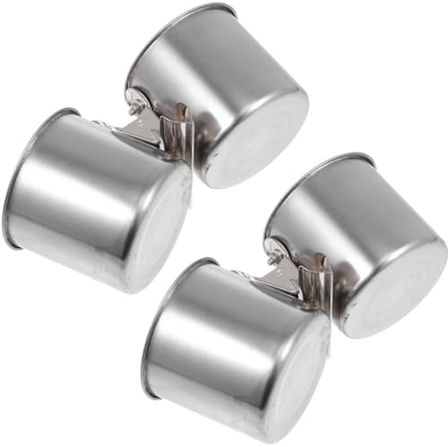 PENIKOKO Mangeoires pour Oiseaux Coupelle pour Eau et Nourriture avec Pince en Acier Inoxydable 2Pcs Accessoire pour Cage à Oiseaux, Compatible Perroquets et Moineaux