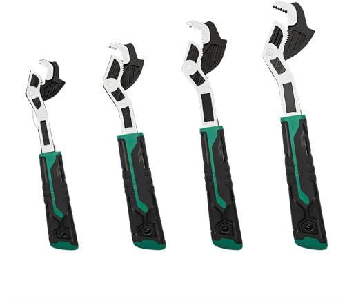 Lot de 4 clés à pipe à verrouillage rapide en acier à haute teneur en carbone de 15,2 cm à 30,5 cm pour réparation domestique et utilisation industrielle