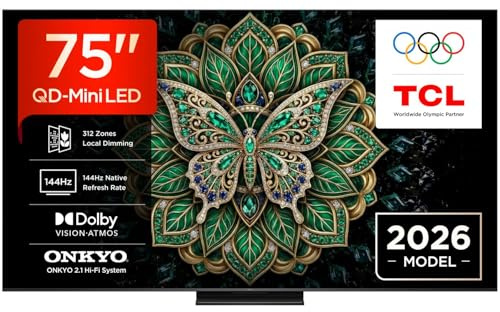 TCL 75C6K Pro – Smart TV 75 pulgadas 4K DVB-T2 H.264, H.265 negro Clase energética E