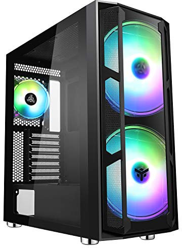 Itek MAJES 20 EVO – Case PC Gaming Full Tower ATX, 2x20cm Ventola, RGB Addressable, USB3, Pannello laterale e frontale in vetro temperato, Nero