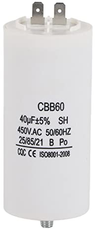 CBB60 450V 40uf Wasserpumpenkondensator Pumpensteuerbox Motorstartkondensator Für den Betrieb von Wechselstrommotoren, Waschmaschinen mit 50 Hz / 60 Hz, Pumpen, Kühlschränken usw.