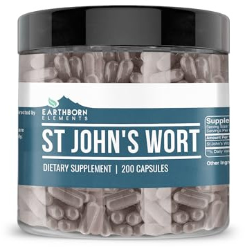 Earthborn Elements St. John’s Wort 200 Capsules, Pure & Undiluted, No Additives
