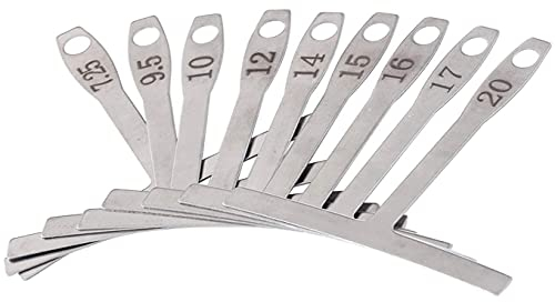 BOBOZHONG Understring Radius Gauge,9PCS Guitar Luthier Tool,Radius Gauge Radiuslehre Edelstahl Understring Radius Lineal Gauge für Stegsatteleinstellungen
