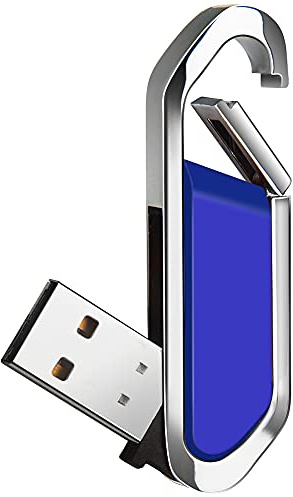 64GB USB-Stick Tragbarer USB-Flash-Laufwerk mit Schlüsselanhänger USB 2.0 Speicherstick für Externe Datenspeicher, Blau