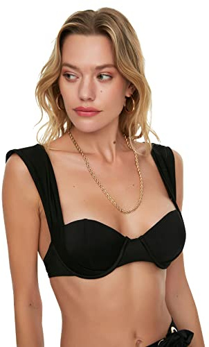 Trendyol Women's - Bikini da Donna, con Gancio Spesso, Nero, Taglia 38