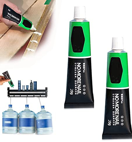 WDYTX All-Purpose Glue, Nail-Free Glue Adhesive Sealant, All Purpose Glue Extra Strength for Plastic Resin Ceramic Metal Glass (2pcs)