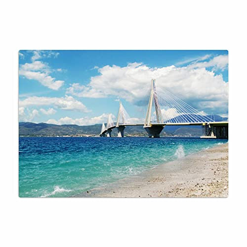 Vero Home 18530 Glas-Schneidebrett | Motiv Natur Strand | rutschfest, kratzfest und lebensmittelecht | Maße: 39 x 29 cm