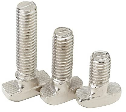 BOYALE 10 Teile/los vernickelter Stahl M5 M6 M8 T Hammerkopfschraube Aluminium Verbindungsschrauben für EU20/30/40/45 Aluminiumprofile (Size : 25mm x10pcs, Color : EU30-M6)