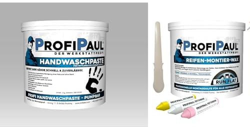 Set professionale per il montaggio degli pneumatici, pasta per lavaggio a mano, pasta di montaggio (5 kg di pasta di montaggio blu e 3 kg di pasta per lavaggio a mano)