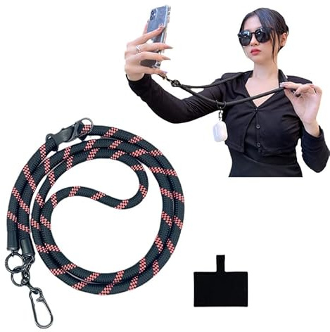 Georcep Thick Rope Cell Phone Lanyard Spacer, Universal Crossbody Patch Phone Lanyards, Phone Necklace Cell Phone Lanyard Neck (AA)