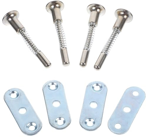 CHILDWEET 4 Piezas Pestillo De Resorte Pestillos De Émbolo Accionados Resorte Tornillos Para Cuna Cama Pestillo De Cuna De Bebé Puerta Oculta Mini Accesorios Gabinete Planchar Puerta Secreta