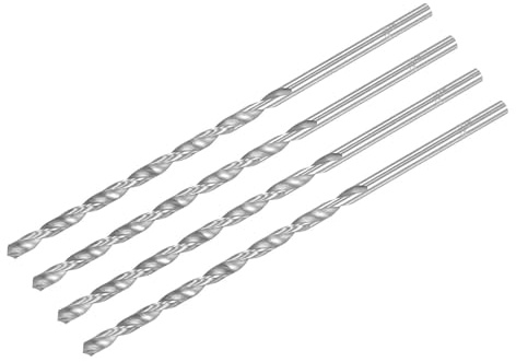 TA-VIGOR 4Pcs 5mm Extra Long Twist Drill Bits 160mm HSS Straight Shank | High Speed Steel Spiral Drill Bits for Wood, Metal, Aluminium and Plastic