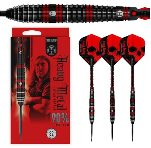 Harrows Ryan Searle „Heavy Metal“ Serie 2-Spieler-Darts-Set I Professionelle Darts 90% Wolframstahlspitze 22 g bis 26 g, 30 g und 32 g Pro Darts (30 Grams)