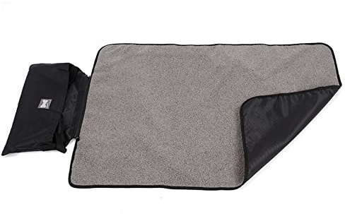 Yolispa Haustier-Hundematte, tragbar, wasserdicht, Schlafmatte, Decke, für drinnen und draußen, Camping, Reisen, mit Fleece gefüttert, für kleine, mittelgroße und große Hunde