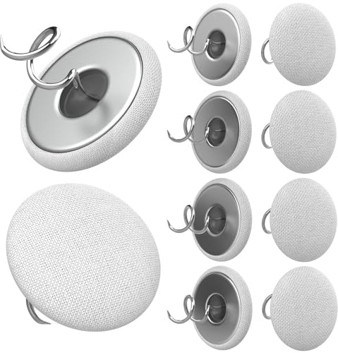 MAICOBI Linen Covered Twist Pins Bed Skirt Pins(12 Pack White)
