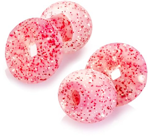 Ohrstöpsel zum Schlafen - Weicher, wiederverwendbarer Silikon Gehörschutz, SNR 33 dB Geräuschreduzierung. Mit Tragebox und Aufsätzen in Größen XS/S/M/L. (rose pink glitter, Einheitsgröße)