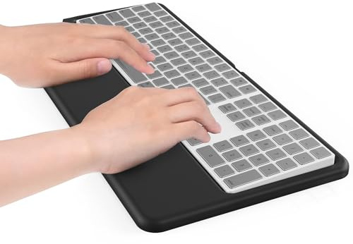 MEKASS Repose-poignet pour clavier - Soulage la douleur au poignet - Pour le bureau et la saisie - Compatible avec clavier numérique sans fil Magic Keyboard 2 avec pavé numérique et clavier magique