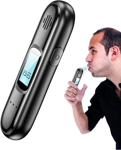SIGANDG Alkoholtester,Wiederaufladbarer Alkoholtester,Mit Digitalem Blauen LCD-Display,Tragbarer Sensor-Atemalkoholtester FüR Den PersöNlichen Und Professionellen Gebrauch(Kein Blasrohr Erforderlich)