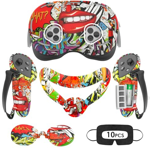 Tyasoleil Accesorios para Oculus Quest 3S, juego de fundas de silicona para Meta Quest 3S Xbox Edition, incluye funda de cuero para agarre de controlador, cubierta de carcasa de realidad virtual
