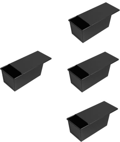 Cabilock 4 Piezas Molde Para Tostadas Moldes Pequeños Para Hornear Molde Para Pan De Sándwich Molde Para Pan Con Tapa Moldes Para Hornear Molde Para Hornear Pan Black Planchar