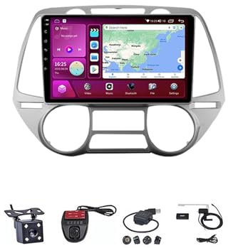 Generico Lettore multimediale Video per autoradio Android 13 per H-yundai I20 2008 2009 2010 2011, Schermo Touch da 9 Pollici, Radio Plug And Play, Accessori per Auto con Bluetooth, Navigazione e TEL