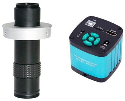 Mikroskop 48MP 4K 1080P H_DMI USB-Industrie-Video-Digitalmikroskopkamera 130-facher Zoom C-Mount-Objektiv Auslegerständer for Reparaturlöten(Camera130X Len50MM)