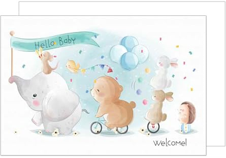 Edition Seidel Premium XXL Maxi Tarjeta de felicitación de nacimiento con sobre, formato DIN A4, tarjeta de bebé, tarjeta de eventos, tarjeta de felicitación, tarjeta de bienvenida Hello para bebé,