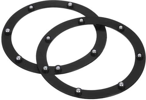 sourcing map 2Pcs 6.5 Inch Rotating Swivel Stand with Steel Ball Bearings, Lazy Susan Base Turntable Bearing Plate Round Table Swivel Base for Home Kitchen, Black, 7 Balls
