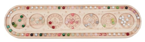 BENECREAT Perlen Tablett, Designbrett Aus Holzperlen, DIY Holzperlen Brett Für Armbänder Kunsthandwerk Schmuckherstellung Perlenzubehör, Mit Perlenablage In Chakra Muster 40x10cm