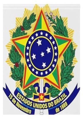 Bandera de bienvenida con escudo de armas de Brasil para jardín de doble cara vertical de 12 x 18 pulgadas, decoración de granja al aire libre