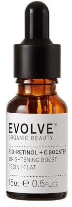Evolve Organic Beauty Bio-retinolo + C Skin Booster per pelle radiosa – con bio-retinolo di Biden Pilosa, vitamina C Tetra e olio di rosa canina – adatto per tutti i tipi di pelle (15 ml)