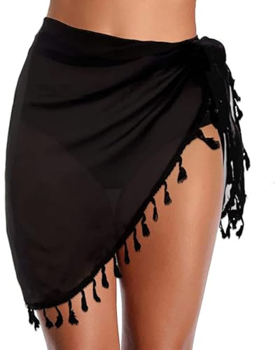 EIHI 1 Pièce Robes De Plage pour Femmes, Pareo Femme Plage, Robe de Plage Femme Ete, Jupe Portefeuille De Plage, Jupe Pario à Franges, Peut être Utilisée comme Maillot De Bain, Paréo