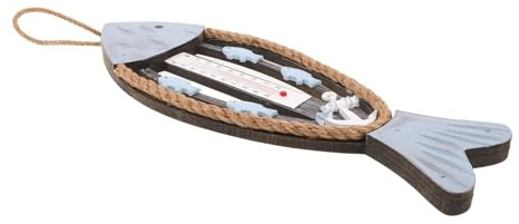 SEWOART Termometro da Parete in Legno Forma con Design Misuratore Temperatura per Patio e Ingressi Decorazione per Ambienti ed Esterni