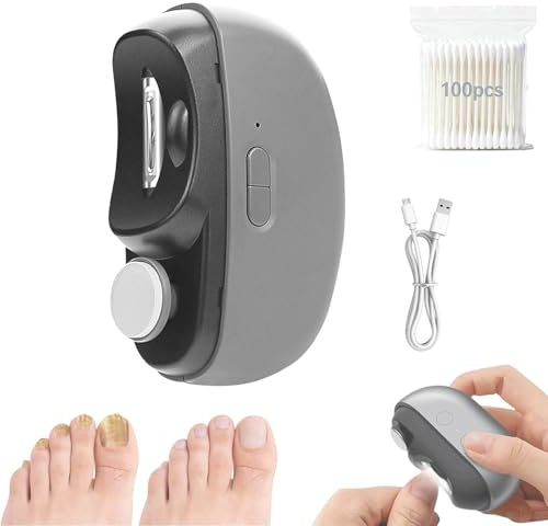 2026 Electric Toenail Clippers for Seniors, Smart Nail Clipper with LED Light, Trimmer for Thick Toenails, Easy Use for Arthritis and Poor Eyesight (Grey)