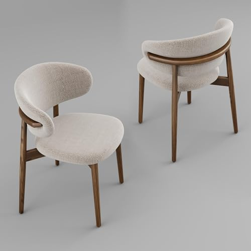 Ergonomic Dining Chairs with Upholstered Seat and Adjustable Foot Pads for Modern Dining Room