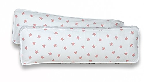 Rückenkissen-Set für Kinderzimmer Kinderkissen, Kissenfarbe:Sterne Weiss Rosa