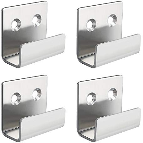 SAYAYO Picture Rail Hooks Mirror Fixing Kit, Brushed,15MM Inside Width,4PCS | Stainless Steel Hanging Mirror Clips Heavy Duty Ceramic Tile Display Bracket