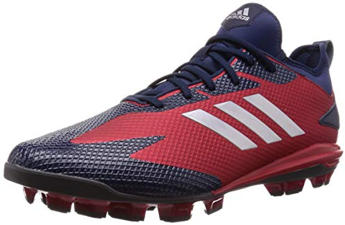 adidas Adizero SP Point Baseballschuhe, geformte Stollen, Power Red Silver Navy, 40 EU
