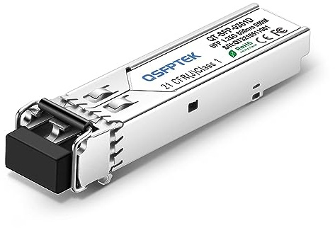 QSFPTEK 1.25G Gigabit SFP Fiber SFP Module, 1000BASE-SX Multimode LC Mini-GBIC Transceiver 850nm 550m DDM for Arista SFP-1G-SX, Ubiquiti, Netgear, Mikrotik, D-Link, TP-Link, Broadcom, Qnap Nas
