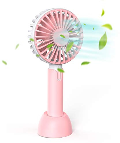 Rupoku Handheld Fan, Portable Mini Fan 3-10H 3 Speeds USB Electric Fan with 2600mAh Rechargeable Battery Desk Fan for Office/Outdoor/Sport/Home/Travel/Camping