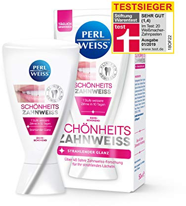 VORTEILSPACK 5+1 GRATIS: PERLWEISS Schönheits-Zahnweiss I Hellere Zähne in 10 Tagen I Verleiht strahlenden Glanz I Stärkt den Zahnschmelz und schützt vor Karies (6x50ml)