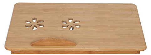 Cerlingwee Bambus Laptoptisch, Notebooktisch, Klappbarer Laptoptisch mit Schublade, Höhenverstellbar Faltbare Betttisch für Lesen Oder Frühstücks 50x 30x 20cm