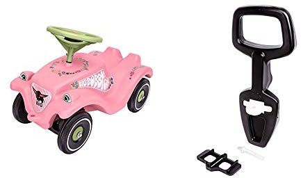 Big-Bobby-Car Classic Flower - Kinderfahrzeug mit Blumenaufklebern für Jungen und Mädchen & Bobby Car Walker - 2-in-1 Lauflernhilfe und Rückenlehne in Einem, mit integriertem Kippschutz